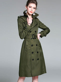 Stylish Tie Waist Double-breasted Trench Coat