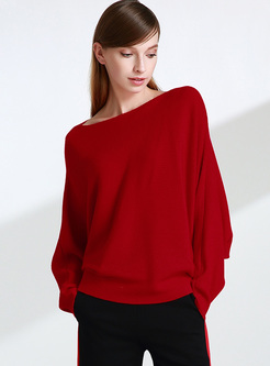 Chic Bat Sleeve Pullover Sweater