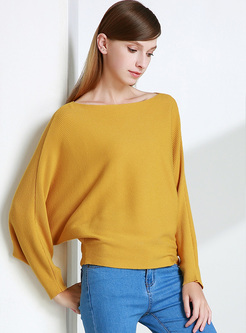 Chic Bat Sleeve Pullover Sweater