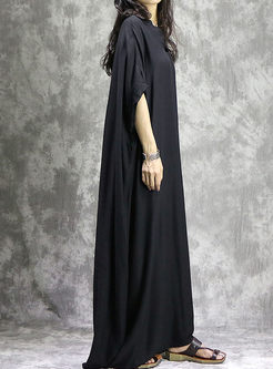 Chic Loose Batwing Sleeve V-neck Maxi Dress