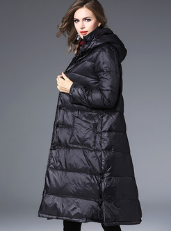 Chic Hooded Single-breasted Down Coat