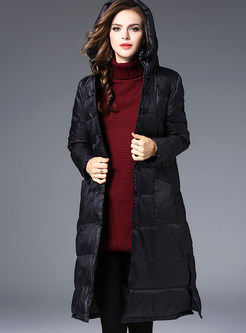 Chic Hooded Single-breasted Down Coat
