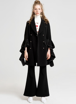 Elegant Black Layered Sleeve Coat