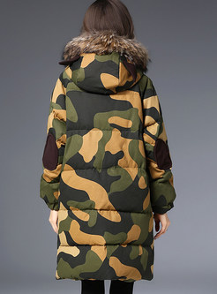 Fashion Camouflage Hooded Down Coat