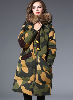 Fashion Camouflage Hooded Down Coat
