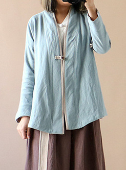 Vintage One-buttoned Loose Coat