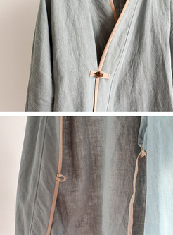 Vintage One-buttoned Loose Coat