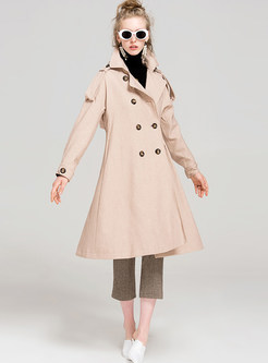 Vintage Double-breasted Frill Trench Coat