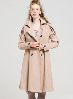 Vintage Double-breasted Frill Trench Coat