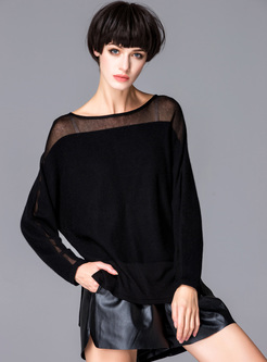 Brief Pure Color Long Sleeve Sweater