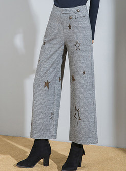 Fashion Star Design Checked Wide Leg Pants