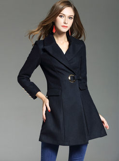 Brief Metal Button Slim Thick Trench Coat