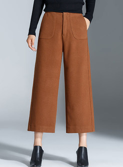 Casual Mid-rise Loose Wide Leg Pants
