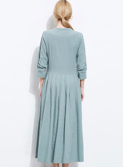 Elegant Single-breasted Oversized Maxi Dress