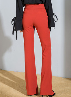 Stylish Zip Design Split Flare Pants