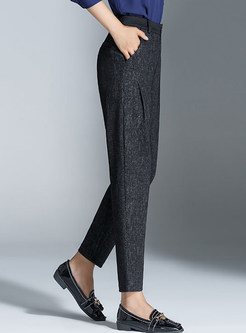 Casual Mid-rise Tapered Harem Pants