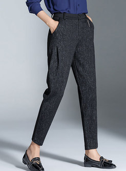 Casual Mid-rise Tapered Harem Pants