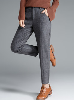 Brief Mid-rise Tapered Harem Pants