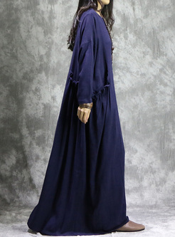 Brief Asymmetric Long Sleeve Maxi Dress