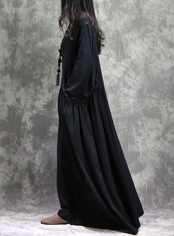 Brief Asymmetric Long Sleeve Maxi Dress
