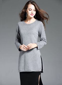 Causal Long Sleeve Loose Wool Knitted Sweater