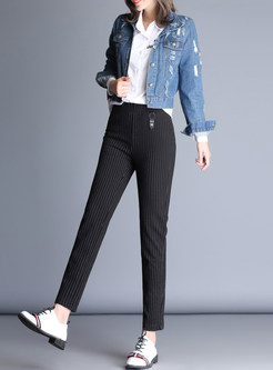 Fashion Vertical Striped Straight Pants