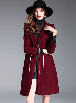 Causal Hooded Long Sleeve Straight Trench Coat