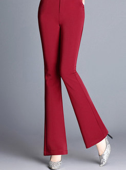 Red Brief High Waisted Flare Pants