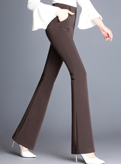 Brown Brief High Waisted Flare Pants
