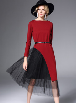Asymmetric Short Sleeve O-neck Tops & Stylish Skirt