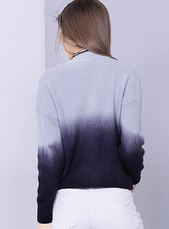 Fashion Gradient Long Sleeve Pullover Sweater