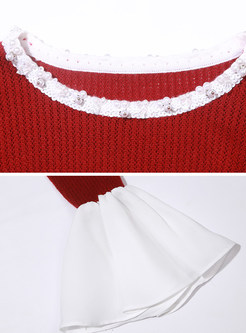 Skinny Embellished Bell Sleeve Sweater