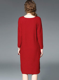 Causal Long Sleeve Loose Knitted Dress