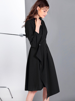 Street One-buttoned Asymmetric Trench Coat