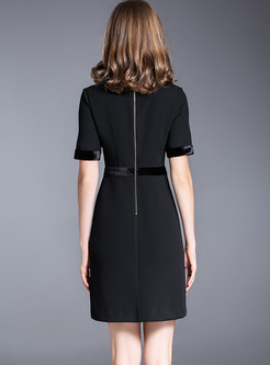 Chic Bowknot-collar A-line Dress