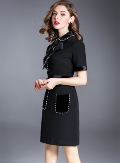 Chic Bowknot-collar A-line Dress
