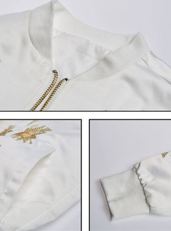 Brief Star Design Embroidery Jacket