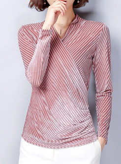 Pink Brief Slim V-neck T-shirt