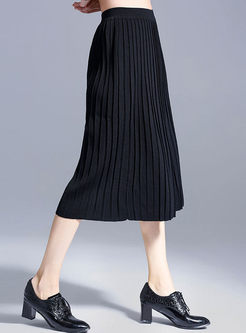 Sweet A-line Slim Pleated Skirt