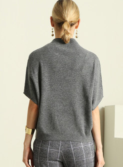 Grey Chic Half Sleeve Sweater