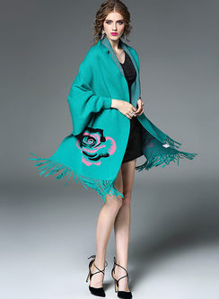 Stylish Batwing Sleeve Tassel Kimono