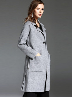 Grey Brief Notched Straight Coat