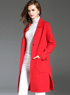 Red Brief Notched Straight Coat