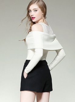 Elegant Off Shoulder Pullover Sweater