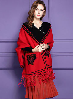 Stylish Tassel Wool Knitted Kimono