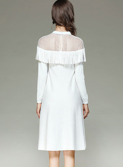 Elegant Perspective Tassel Slim Knitted Dress
