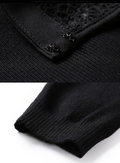 Black Elegant Perspective Tassel Slim Knitted Dress