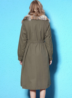 Military Winter Casual Faux Fur Outdoor Coat