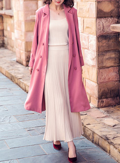 Street Pink Belted Trench Coat