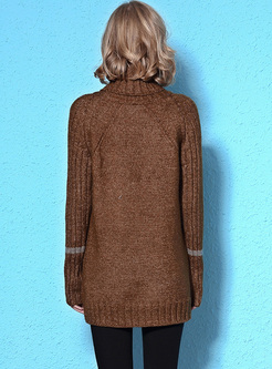 Brief Loose High Neck Sweater